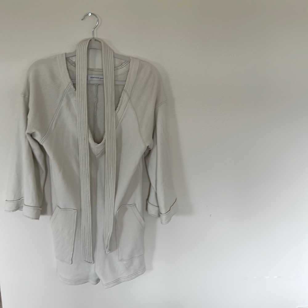 Off-white Something Navy romper with original cloth belt, size xxs